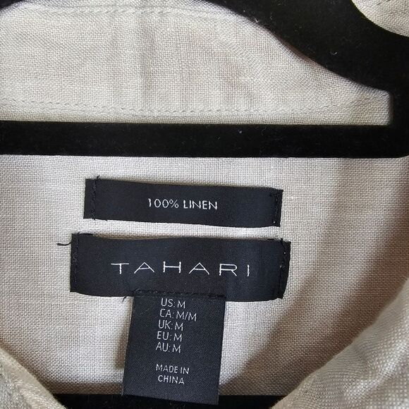 Tahari cream linen dress size M - Picture 6 of 7